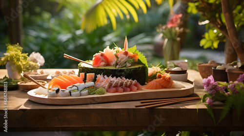 Artistic Sushi Symphony Plating and Exquisite Tastes
