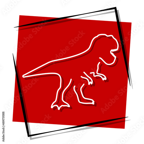 t rex red banner in frame. Vector illustration.