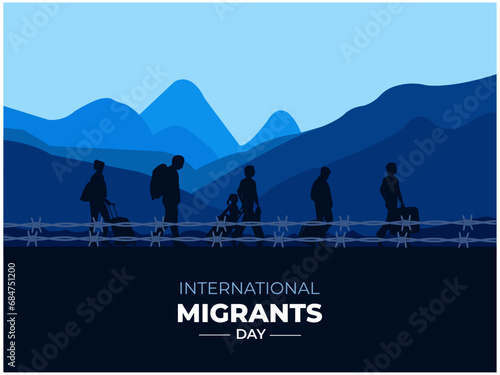 International Migrants Day. December 18. Holiday concept. Banner, poster and card. World Refugee Day. Vector illustration.