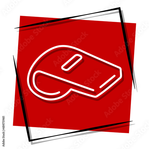 whistling red banner in frame. Vector illustration.