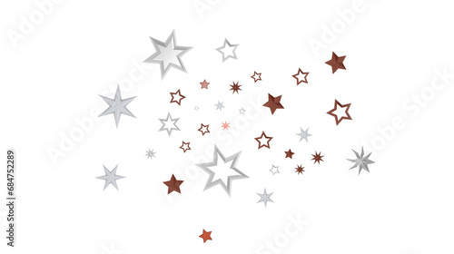 Stellar Christmas Drift: Radiant 3D Illustration Showcasing Descending Holiday Stars in Motion © vegefox.com