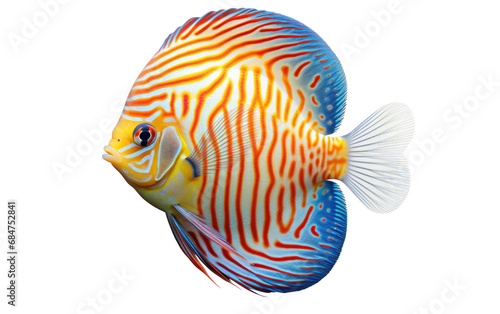 Discus Fish Elegance Aquatic Grace in Colors On Transparent background.