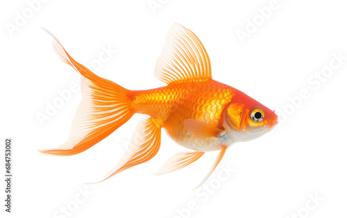 Fantail Goldfish On Transparent background.