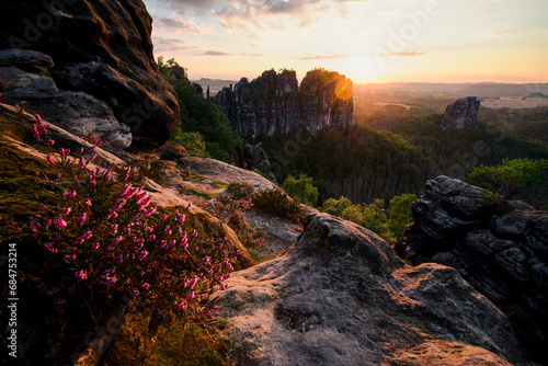 Sonnenuntergang in der Sächsischen Schweiz