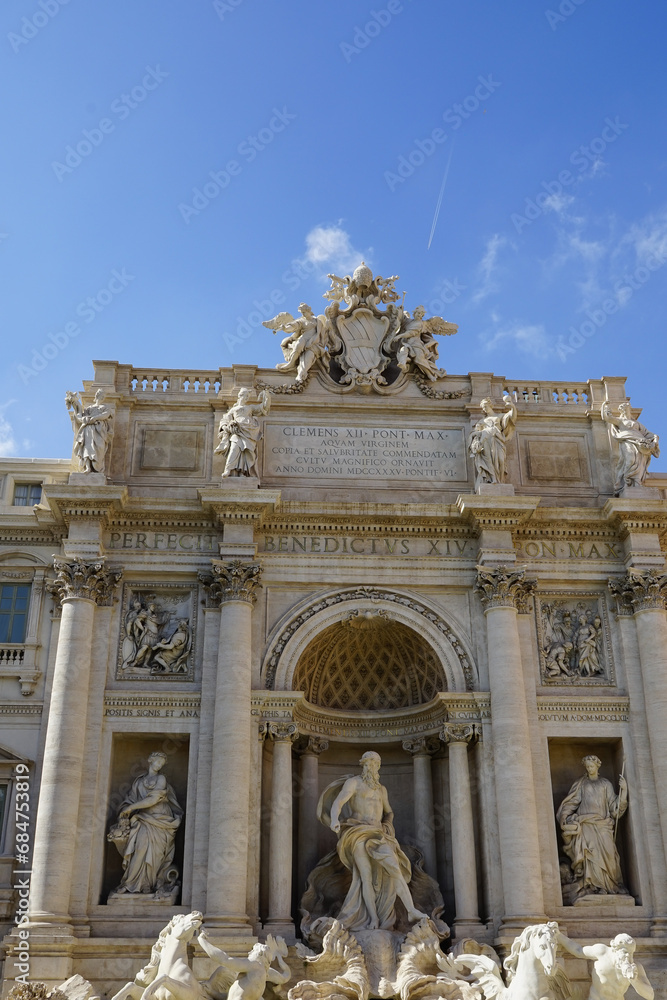 Rome, Italy. One of the most famous landmarks - Trevi Fountain, Fontana di Trevi. High quality photo