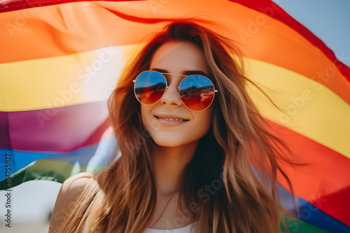 LGBT woman, LGBTQ rainbow f...