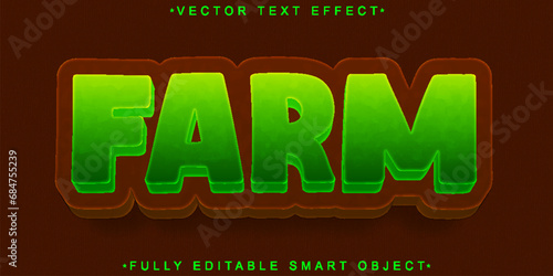 Cartoon Farm Vector Fully Editable Smart Object Text Effect