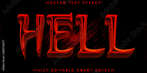 Shiny Red Hell Horror Vector Fully Editable Smart Object Text Effect
