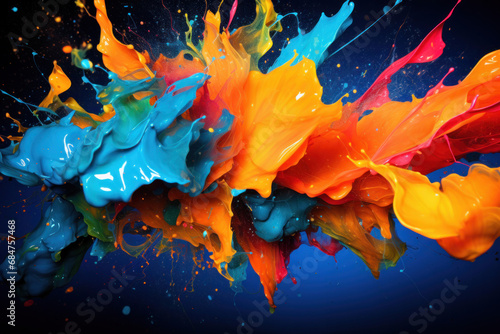 A splash of bright colors on a dark background. Vibrant abstract explosion © Nino Lavrenkova