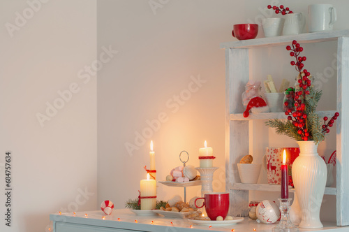 christmas candy bar in red and white colors