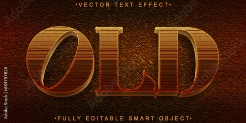 Brown Old Vector Fully Editable Smart Object Text Effect