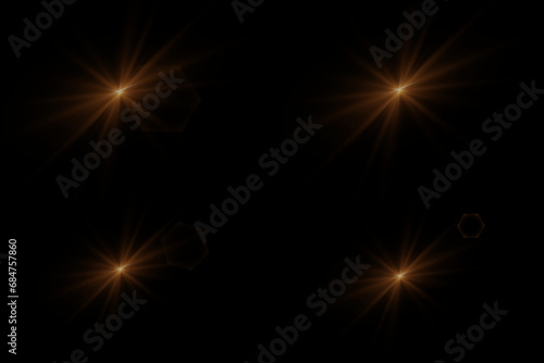 Wallpaper Mural Set of highlights. Flashes of rays of light. The effect of glow, radiance, shine. Collection of various glowing sparks, stars. On a black background. Torontodigital.ca