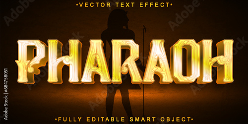 Shiny Golden Pharaoh Vector Fully Editable Smart Object Text Effect