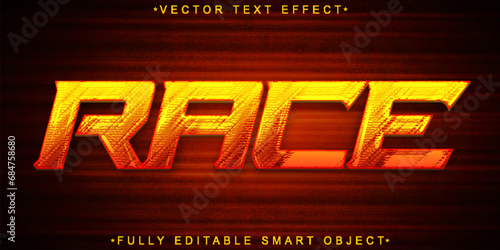Orange Speed Race Vector Fully Editable Smart Object Text Effect