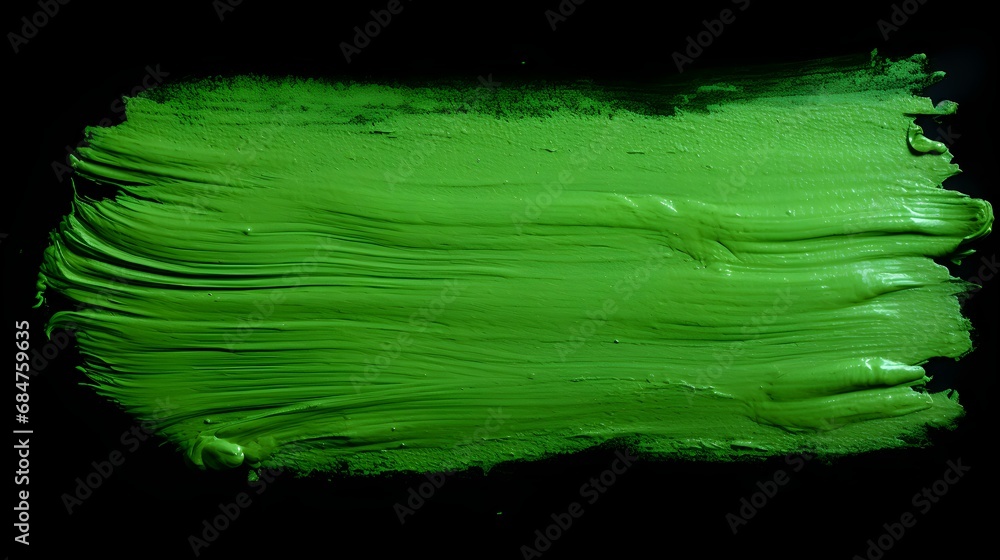 Isolated green Brush Stroke on a black Background. Acrylic Paint Texture with Copy Space Isolated green Brush Stroke on a black Background. Acrylic Paint Texture with Copy Space