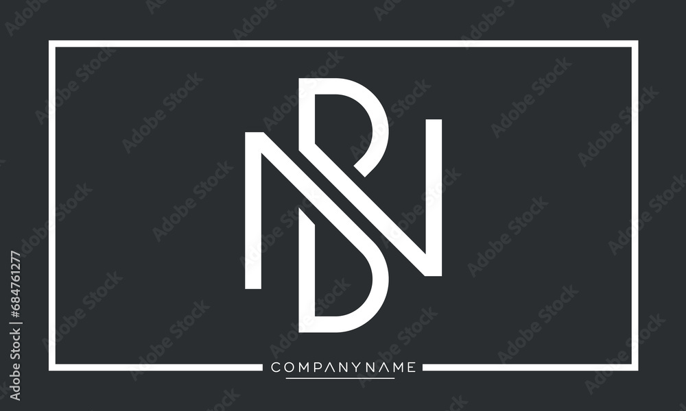 Alphabet Letters Icon logo BN or NB Monogram Alphabet Letters Icon logo BN or NB Monogram