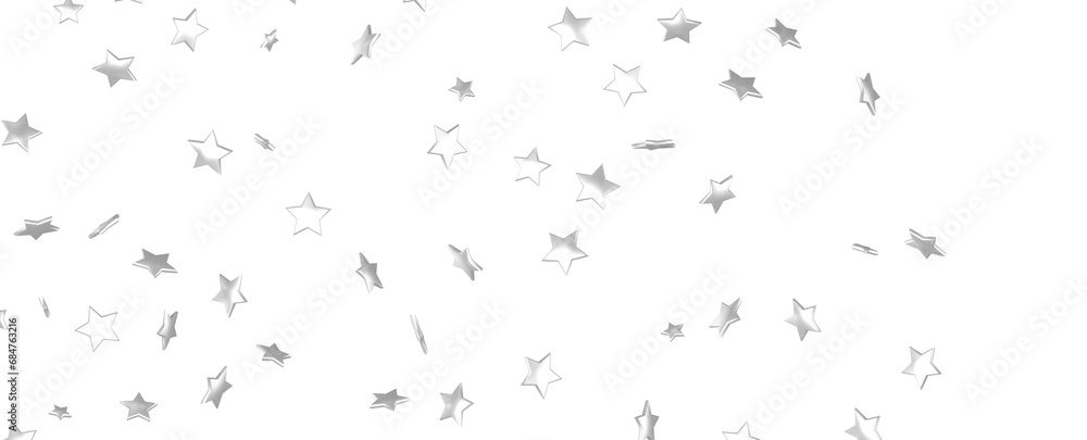 Silver stars falling from the sky. Abstract arc background. Glitter pattern for banner.