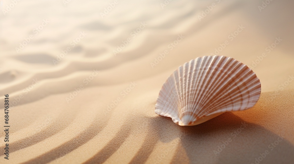 A close-up of a delicate seashell on a sandy surface, evoking a sense of tranquility. A close-up of a delicate seashell on a sandy surface, evoking a sense of tranquility.