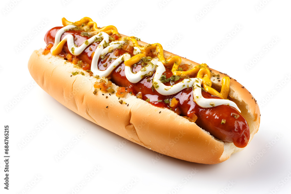 Delicious hotdog image isolated on white background Delicious hotdog image isolated on white background