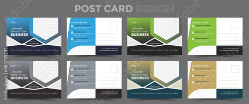 Modern postcard design, corporate postcard design template. amazing and stylish corporate postcard template design bundle