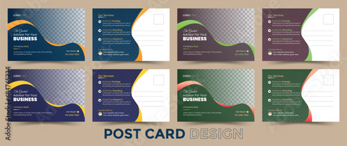 Modern postcard design, corporate postcard design template. amazing and stylish corporate postcard template design bundle