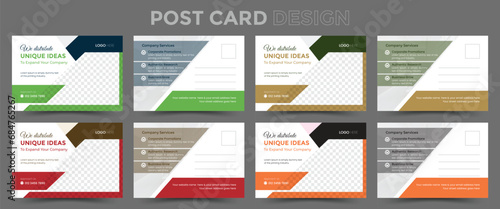 Modern postcard design, corporate postcard design template. amazing and stylish corporate postcard template design bundle