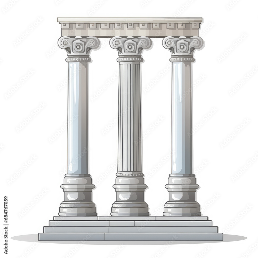 Vector 2D sacred pillar, white background. Vector 2D sacred pillar, white background.
