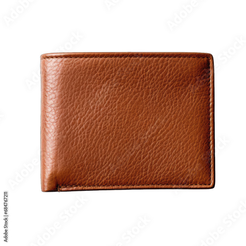Men's leather wallet isolated on transparent and white background. PNG transparent