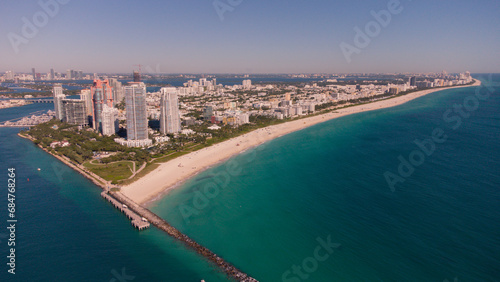 Costa do sul da praia de Miami na flórida estados unidos da américa visão aérea