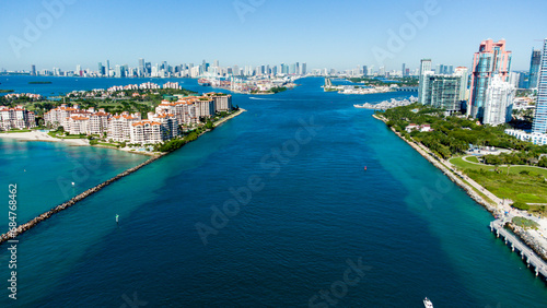 Visão aérea do sul da praia de Miami, Flórida photo