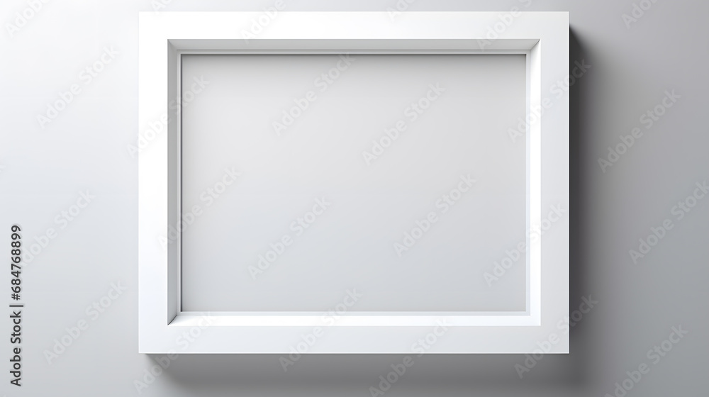 Blank white frame on the wall mockup Blank white frame on the wall mockup