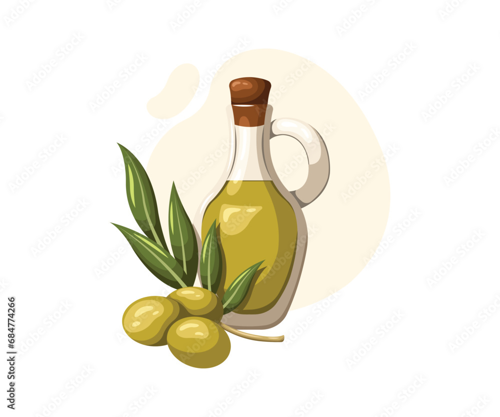 Olive oil. Vector illustration on white background Olive oil. Vector illustration on white background