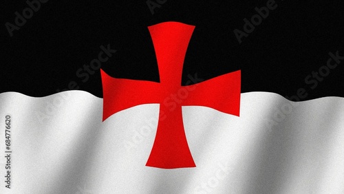 Quadro em tela Templar Flag waving. Flag of Knights Templar images