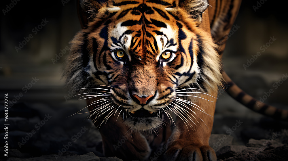 Close Up Portrait of a Majestic Tiger in Natural Habitat
