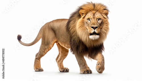 Lion Run Isolated on White Background