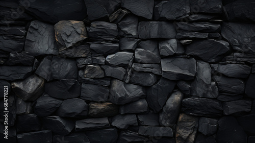 Natural Black Stone Background Pattern High