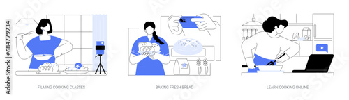 Learn cooking isolated cartoon vector illustrations se