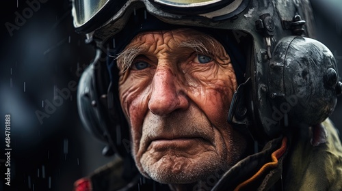 A veteran in a earflaps, recalling the war years with sadness in his eyes © JVLMediaUHD