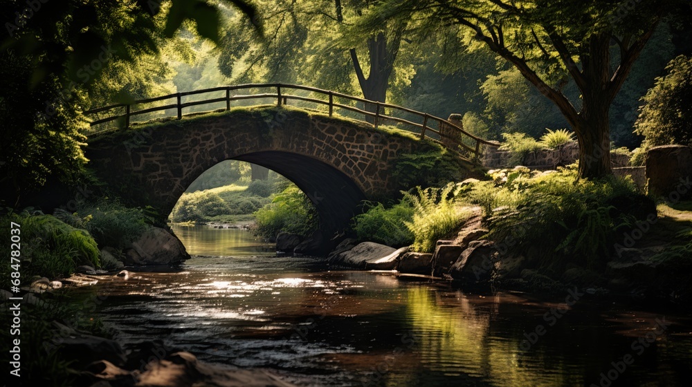 Landscape with a bridge - add an interest in your project with an element of architecture