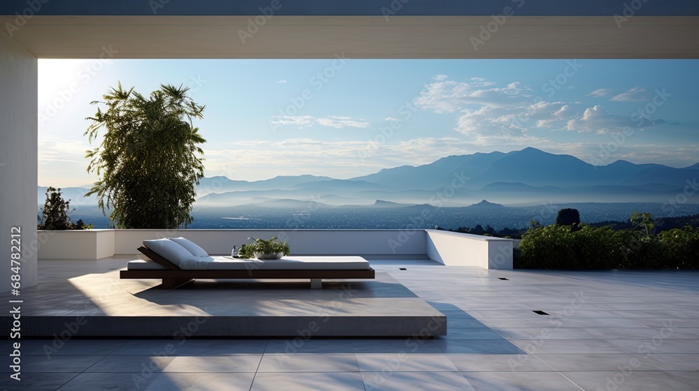 Terrace in a minimalist style: calm and space