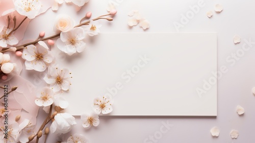 A wedding card from above with a top view