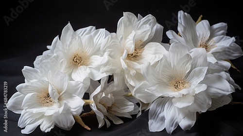 Flowers made of white fabric