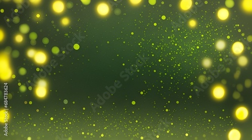 Abstract background with chartreuse Green blurred bokeh. Lights that glitter and dazzle. Soft antique blurred card with a banner. photo