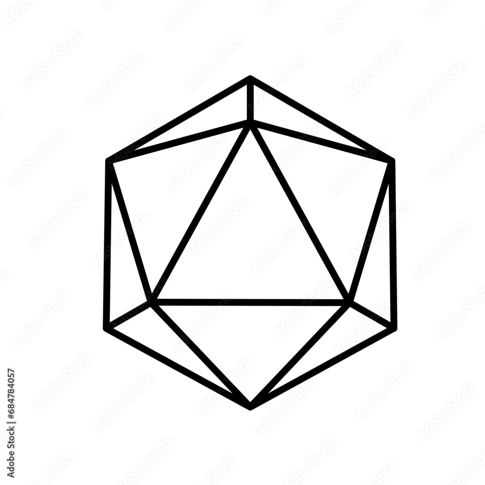 Natural 20, D20 dice, rpg dice, rpg game, vector illustration Natural 20, D20 dice, rpg dice, rpg game, vector illustration