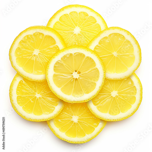 Lemon Top View - Isolated on Clear

