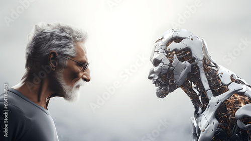 Humano frente a la  IA photo
