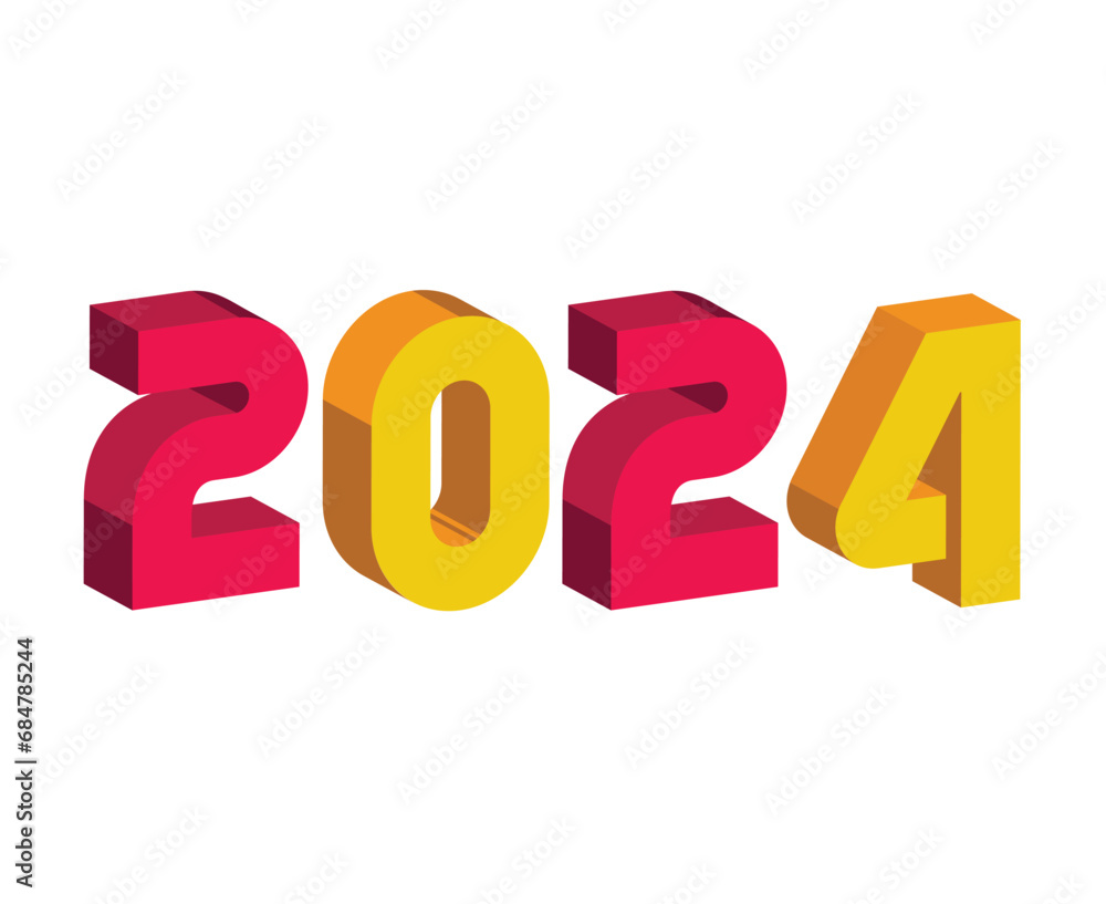 2024 New Year Abstract Pink And Yellow Graphic Design Holiday Vector Logo Symbol Illustration 2024 New Year Abstract Pink And Yellow Graphic Design Holiday Vector Logo Symbol Illustration