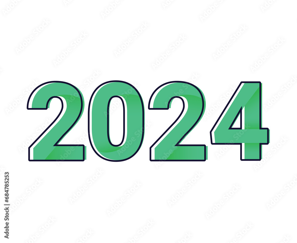 2024 New Year Abstract Blue And Green Graphic Design Holiday Vector Logo Symbol Illustration 2024 New Year Abstract Blue And Green Graphic Design Holiday Vector Logo Symbol Illustration