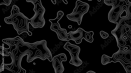 Fractal lines background. Topographic map like abstract backdrop