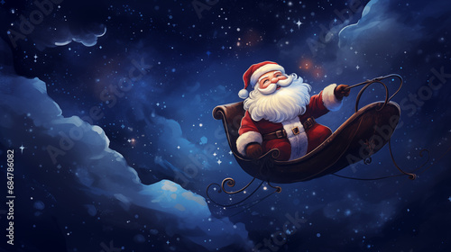 santa claus on a sledge
